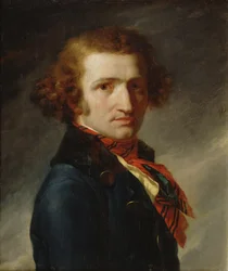 Portrait of a Man in Blue Clothes